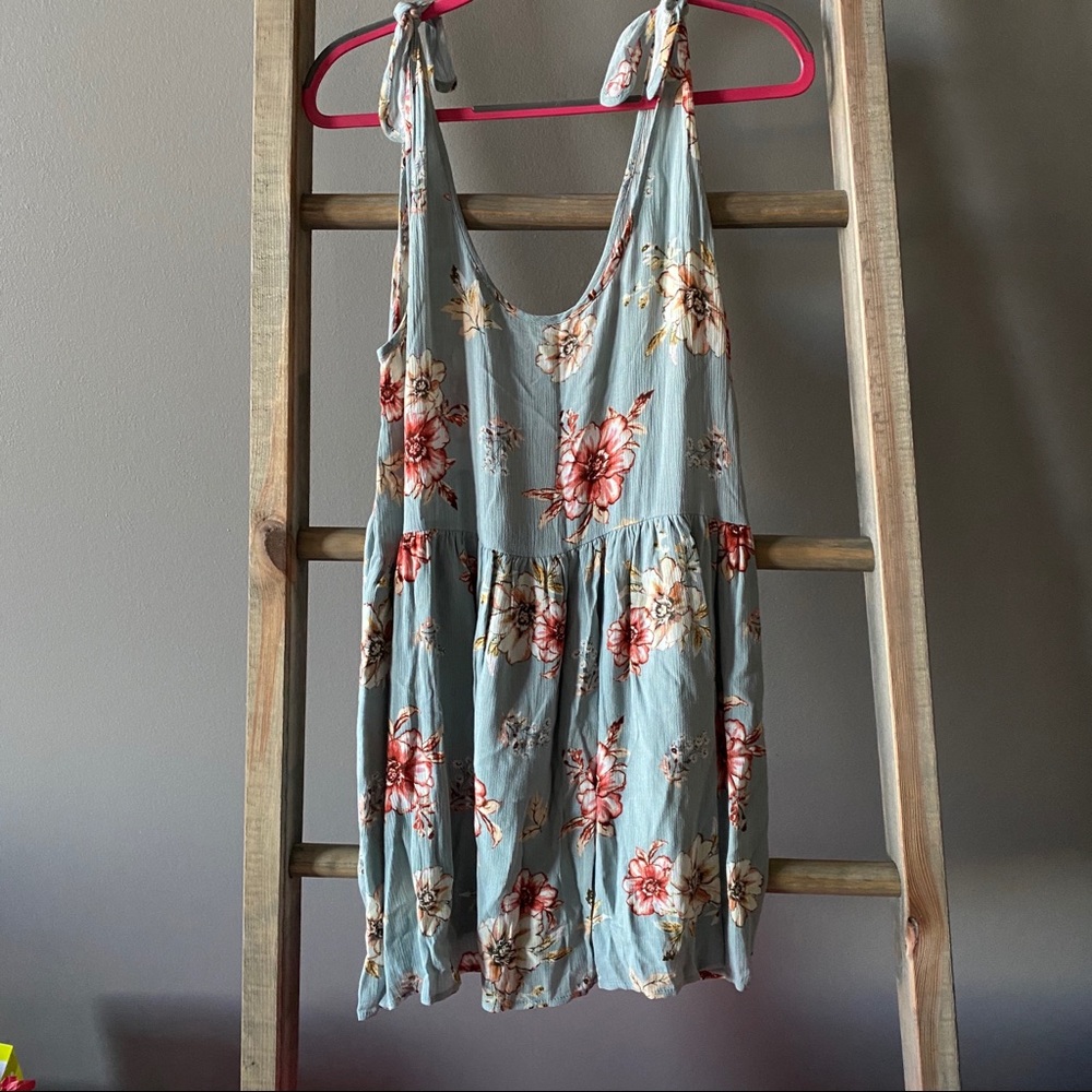 Floral Detail Tie Shoulder Dress